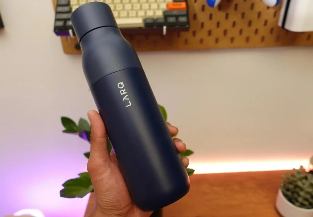 Larq smart water bottle designed for hydration tracking in high-tech gadgets for athletic training.