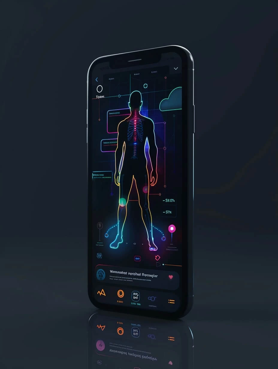 A smartphone displaying AI-powered biometric tracking for high-tech gadgets for athletic training.