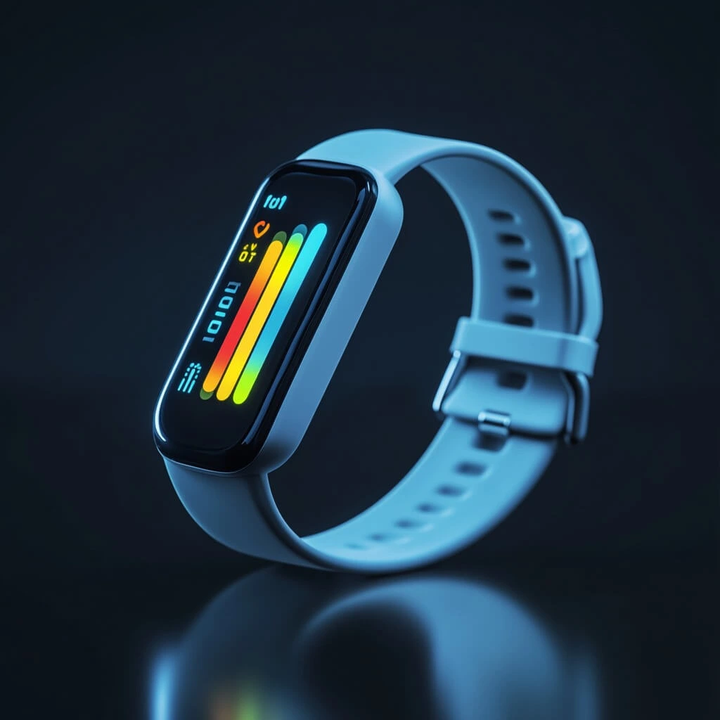 Fitbit fitness tracker displaying health metrics in the Whoop vs Fitbit comparison.