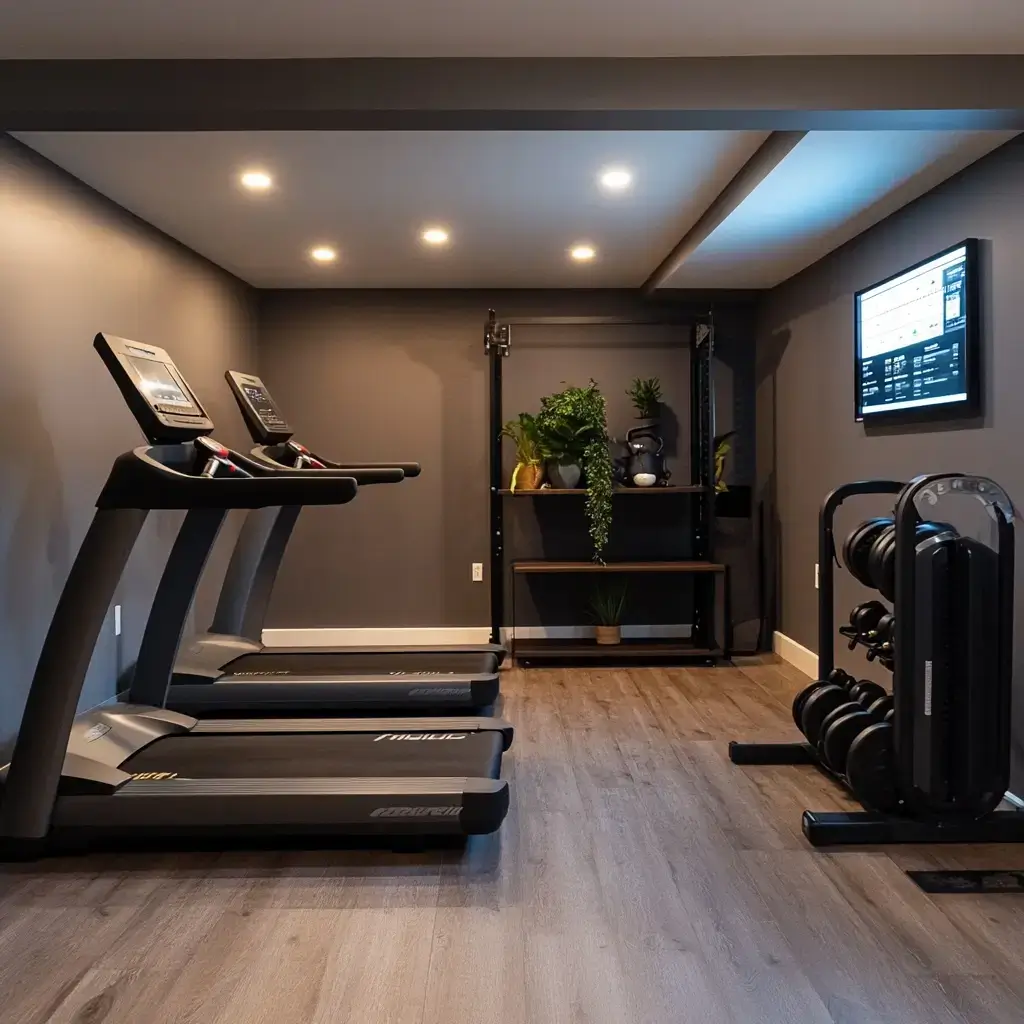 A smart home gym, showcasing is a smart gym worth it for personalized training.