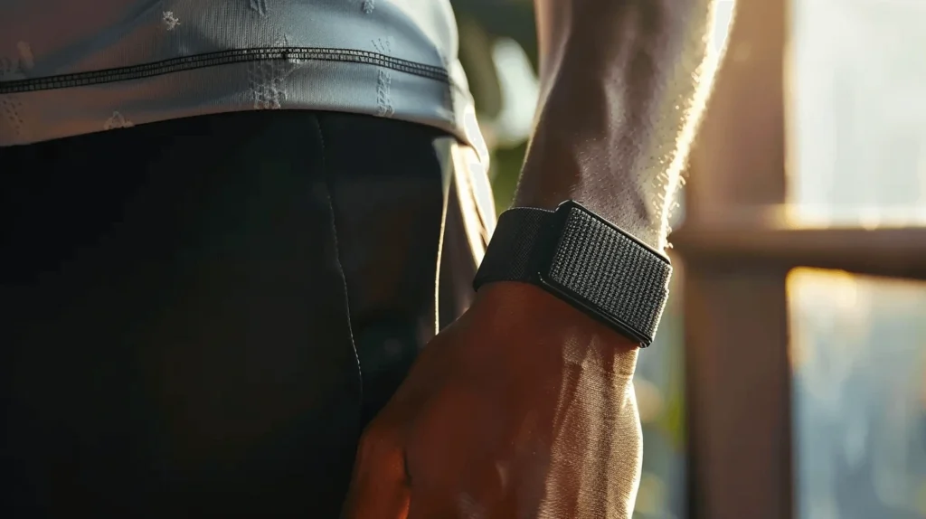 A person wearing a WHOOP band, showing how WHOOP without membership still tracks health data.