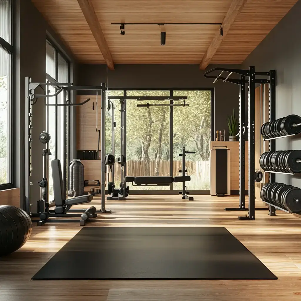 Cost to build a small gym with a stylish home setup featuring premium equipment and natural lighting.